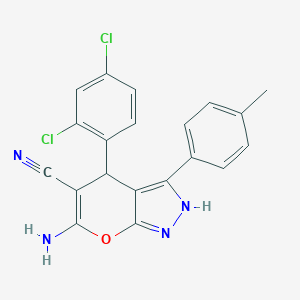 6-Amino-4-(2,4-dichlorophenyl)-3-(4-methylphenyl)-1,4-dihydropyrano[2,3-c]pyrazole-5-carbonitrile