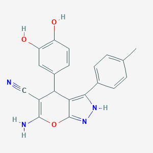 6-Amino-4-(3,4-dihydroxyphenyl)-3-(4-methylphenyl)-1,4-dihydropyrano[2,3-c]pyrazole-5-carbonitrile