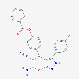4-[6-Amino-5-cyano-3-(4-methylphenyl)-1,4-dihydropyrano[2,3-c]pyrazol-4-yl]phenyl benzoate