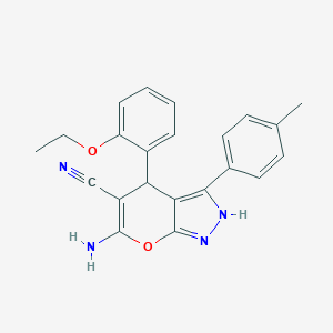 6-Amino-4-(2-ethoxyphenyl)-3-(4-methylphenyl)-1,4-dihydropyrano[2,3-c]pyrazole-5-carbonitrile