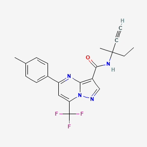 molecular formula C21H19F3N4O B4306880 N-(3-METHYLPENT-1-YN-3-YL)-5-(4-METHYLPHENYL)-7-(TRIFLUOROMETHYL)PYRAZOLO[15-A]PYRIMIDINE-3-CARBOXAMIDE 