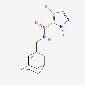 molecular formula C16H22BrN3O B4306898 N~5~-(1-ADAMANTYLMETHYL)-4-BROMO-1-METHYL-1H-PYRAZOLE-5-CARBOXAMIDE 