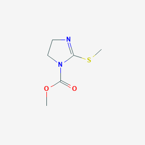 molecular formula C6H10N2O2S B043069 4,5-Dihydro-2-(methylthio)-1h-imidazole-1-carboxylic acid methyl ester CAS No. 60546-77-2