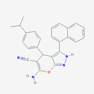 6-Amino-4-(4-isopropylphenyl)-3-(1-naphthyl)-1,4-dihydropyrano[2,3-c]pyrazole-5-carbonitrile