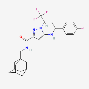 molecular formula C25H28F4N4O B4306937 N-[(ADAMANTAN-1-YL)METHYL]-5-(4-FLUOROPHENYL)-7-(TRIFLUOROMETHYL)-4H5H6H7H-PYRAZOLO[15-A]PYRIMIDINE-2-CARBOXAMIDE 