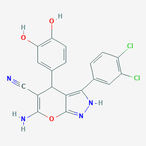 6-Amino-3-(3,4-dichlorophenyl)-4-(3,4-dihydroxyphenyl)-1,4-dihydropyrano[2,3-c]pyrazole-5-carbonitrile