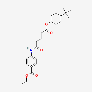 molecular formula C24H35NO5 B4306965 ETHYL 4-[(5-{[4-(TERT-BUTYL)CYCLOHEXYL]OXY}-5-OXOPENTANOYL)AMINO]BENZOATE 