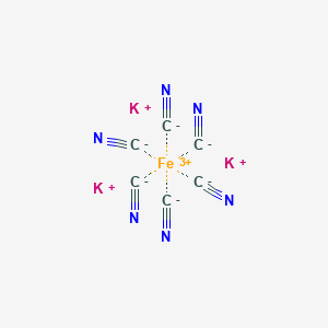 molecular formula C6FeK3N6<br>K3[Fe(CN)6]<br>K3[Fe(CN)]6<br>C6FeK3N6 B043070 Red prussiate CAS No. 13746-66-2