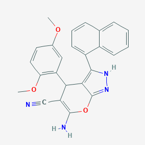 6-Amino-4-(2,5-dimethoxyphenyl)-3-(1-naphthyl)-1,4-dihydropyrano[2,3-c]pyrazole-5-carbonitrile