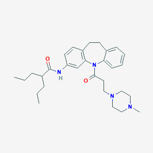 molecular formula C30H42N4O2 B430704 N-{5-[3-(4-methyl-1-piperazinyl)propanoyl]-10,11-dihydro-5H-dibenzo[b,f]azepin-3-yl}-2-propylpentanamide 