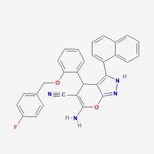 6-Amino-4-{2-[(4-fluorobenzyl)oxy]phenyl}-3-(1-naphthyl)-1,4-dihydropyrano[2,3-c]pyrazole-5-carbonitrile
