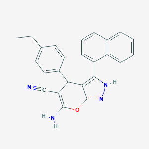 6-Amino-4-(4-ethylphenyl)-3-(1-naphthyl)-1,4-dihydropyrano[2,3-c]pyrazole-5-carbonitrile