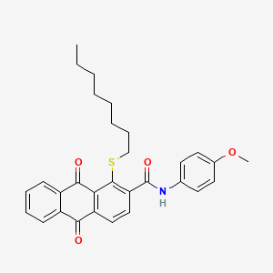 molecular formula C30H31NO4S B4307126 N-(4-METHOXYPHENYL)-1-(OCTYLSULFANYL)-9,10-DIOXO-9,10-DIHYDRO-2-ANTHRACENECARBOXAMIDE 