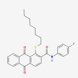 molecular formula C29H28FNO3S B4307139 N-(4-FLUOROPHENYL)-1-(OCTYLSULFANYL)-9,10-DIOXO-9,10-DIHYDRO-2-ANTHRACENECARBOXAMIDE 
