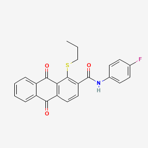 molecular formula C24H18FNO3S B4307140 N-(4-fluorophenyl)-9,10-dioxo-1-(propylsulfanyl)-9,10-dihydroanthracene-2-carboxamide 