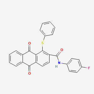 molecular formula C27H16FNO3S B4307147 N-(4-fluorophenyl)-9,10-dioxo-1-(phenylsulfanyl)-9,10-dihydroanthracene-2-carboxamide 
