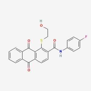 molecular formula C23H16FNO4S B4307156 N-(4-fluorophenyl)-1-[(2-hydroxyethyl)sulfanyl]-9,10-dioxo-9,10-dihydroanthracene-2-carboxamide 