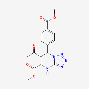 molecular formula C16H15N5O5 B4307172 METHYL 6-ACETYL-7-[4-(METHOXYCARBONYL)PHENYL]-4H,7H-[1,2,3,4]TETRAZOLO[1,5-A]PYRIMIDINE-5-CARBOXYLATE 