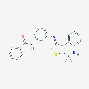 N-(3-{[(1Z)-4,4-dimethyl-4,5-dihydro-1H-[1,2]dithiolo[3,4-c]quinolin-1-ylidene]amino}phenyl)benzamide