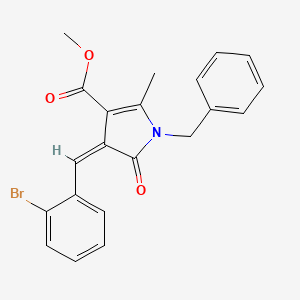 molecular formula C21H18BrNO3 B4307257 METHYL 1-BENZYL-3-[(Z)-1-(2-BROMOPHENYL)METHYLIDENE]-5-METHYL-2-OXO-1,2-DIHYDRO-3H-PYRROLE-4-CARBOXYLATE 