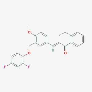 molecular formula C25H20F2O3 B430727 (2E)-2-{3-[(2,4-difluorophenoxy)methyl]-4-methoxybenzylidene}-3,4-dihydronaphthalen-1(2H)-one 