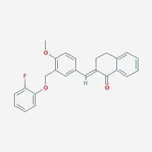 molecular formula C25H21FO3 B430729 2-{3-[(2-fluorophenoxy)methyl]-4-methoxybenzylidene}-3,4-dihydro-1(2H)-naphthalenone CAS No. 404917-69-7