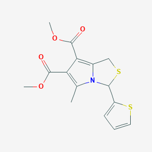 molecular formula C15H15NO4S2 B4307330 Dimethyl 5-methyl-3-thiophen-2-yl-1,3-dihydropyrrolo[1,2-c][1,3]thiazole-6,7-dicarboxylate 