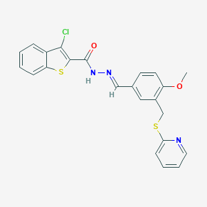 3-chloro-N'-{4-methoxy-3-[(2-pyridinylsulfanyl)methyl]benzylidene}-1-benzothiophene-2-carbohydrazide