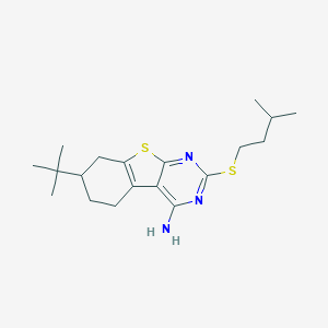 molecular formula C19H29N3S2 B430743 7-Tert-butyl-2-(isopentylsulfanyl)-5,6,7,8-tetrahydro[1]benzothieno[2,3-d]pyrimidin-4-ylamine CAS No. 351160-47-9