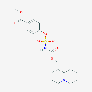 molecular formula C19H26N2O7S B4307662 methyl 4-(2,3,4,6,7,8,9,9a-octahydro-1H-quinolizin-1-ylmethoxycarbonylsulfamoyloxy)benzoate 