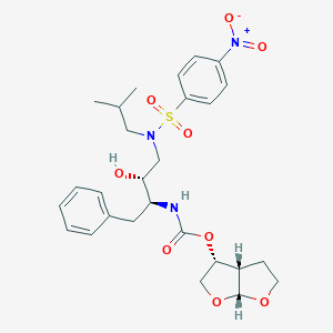 molecular formula C27H35N3O9S B043080 N-[(1S,2R)-2-Hydroxy-3-[(2-methylpropyl)[(4-nitrophenyl)sulfonyl]amino]-1-(phenylmethyl)propyl]carbamic Acid (3R,3aS,6aR)-Hexahydrofuro[2,3-b]furan-3-yl Ester CAS No. 799241-76-2
