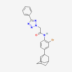 molecular formula C25H26BrN5O B4308120 N-[4-(ADAMANTAN-1-YL)-2-BROMOPHENYL]-2-(5-PHENYL-2H-1,2,3,4-TETRAZOL-2-YL)ACETAMIDE 