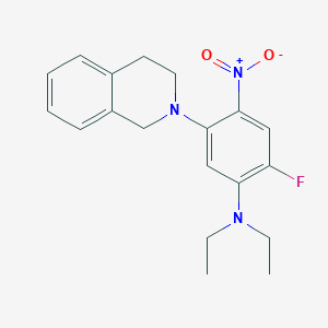 molecular formula C19H22FN3O2 B4308136 N,N-DIETHYL-2-FLUORO-4-NITRO-5-(1,2,3,4-TETRAHYDROISOQUINOLIN-2-YL)ANILINE 