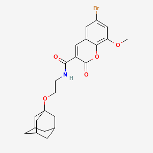 molecular formula C23H26BrNO5 B4308259 N-[2-(ADAMANTAN-1-YLOXY)ETHYL]-6-BROMO-8-METHOXY-2-OXO-2H-CHROMENE-3-CARBOXAMIDE 