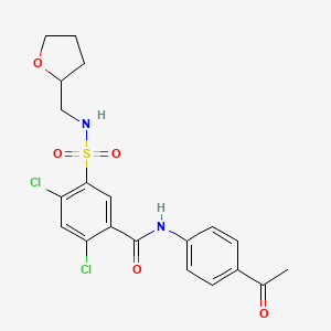 molecular formula C20H20Cl2N2O5S B4308521 N-(4-ACETYLPHENYL)-2,4-DICHLORO-5-[(TETRAHYDRO-2-FURANYLMETHYL)SULFAMOYL]BENZAMIDE 