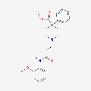 molecular formula C24H30N2O4 B4308621 ethyl 1-{3-[(2-methoxyphenyl)amino]-3-oxopropyl}-4-phenylpiperidine-4-carboxylate 