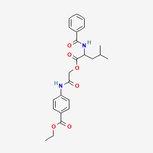 molecular formula C24H28N2O6 B4308626 ETHYL 4-[(2-{[2-(BENZOYLAMINO)-4-METHYLPENTANOYL]OXY}ACETYL)AMINO]BENZOATE 