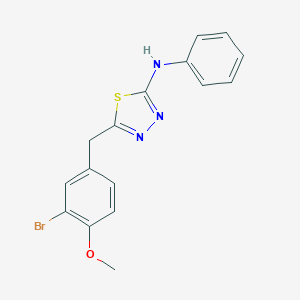 molecular formula C16H14BrN3OS B430873 N-[5-(3-bromo-4-methoxybenzyl)-1,3,4-thiadiazol-2-yl]-N-phenylamine 
