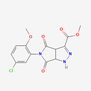 molecular formula C14H12ClN3O5 B4308787 methyl 5-(5-chloro-2-methoxyphenyl)-4,6-dioxo-1,3a,4,5,6,6a-hexahydropyrrolo[3,4-c]pyrazole-3-carboxylate 