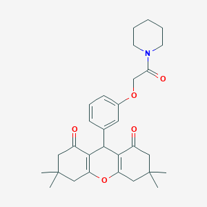 molecular formula C30H37NO5 B430889 3,3,6,6-TETRAMETHYL-9-[3-(2-OXO-2-PIPERIDINOETHOXY)PHENYL]-3,4,5,6,7,9-HEXAHYDRO-1H-XANTHENE-1,8(2H)-DIONE 