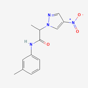 molecular formula C13H14N4O3 B4308892 N-(3-methylphenyl)-2-(4-nitro-1H-pyrazol-1-yl)propanamide 