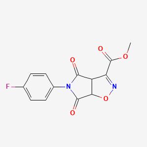 molecular formula C13H9FN2O5 B4308898 methyl 5-(4-fluorophenyl)-4,6-dioxo-4,5,6,6a-tetrahydro-3aH-pyrrolo[3,4-d]isoxazole-3-carboxylate 