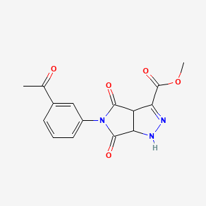 molecular formula C15H13N3O5 B4308992 methyl 5-(3-acetylphenyl)-4,6-dioxo-1,3a,4,5,6,6a-hexahydropyrrolo[3,4-c]pyrazole-3-carboxylate 