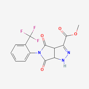 molecular formula C14H10F3N3O4 B4309000 methyl 4,6-dioxo-5-[2-(trifluoromethyl)phenyl]-1,3a,4,5,6,6a-hexahydropyrrolo[3,4-c]pyrazole-3-carboxylate 
