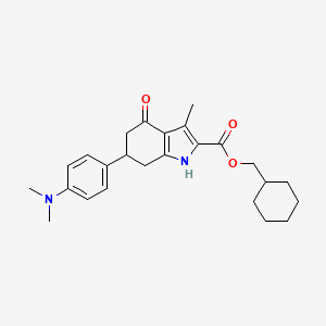 molecular formula C25H32N2O3 B4309089 cyclohexylmethyl 6-[4-(dimethylamino)phenyl]-3-methyl-4-oxo-4,5,6,7-tetrahydro-1H-indole-2-carboxylate 