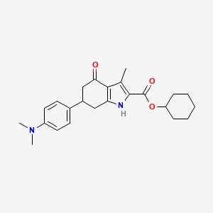 molecular formula C24H30N2O3 B4309094 cyclohexyl 6-[4-(dimethylamino)phenyl]-3-methyl-4-oxo-4,5,6,7-tetrahydro-1H-indole-2-carboxylate 