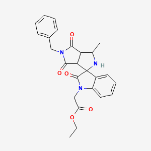 molecular formula C25H25N3O5 B4309124 ethyl (5'-benzyl-3'-methyl-2,4',6'-trioxo-3',3a',4',5',6',6a'-hexahydro-2'H-spiro[indole-3,1'-pyrrolo[3,4-c]pyrrol]-1(2H)-yl)acetate 