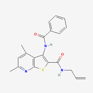 molecular formula C20H19N3O2S B4309163 N-allyl-3-(benzoylamino)-4,6-dimethylthieno[2,3-b]pyridine-2-carboxamide 