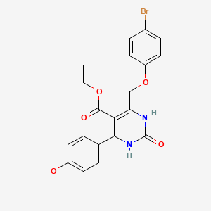 molecular formula C21H21BrN2O5 B4309212 ethyl 6-[(4-bromophenoxy)methyl]-4-(4-methoxyphenyl)-2-oxo-1,2,3,4-tetrahydropyrimidine-5-carboxylate 