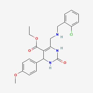 molecular formula C22H24ClN3O4 B4309216 ETHYL 6-{[(2-CHLOROBENZYL)AMINO]METHYL}-4-(4-METHOXYPHENYL)-2-OXO-1,2,3,4-TETRAHYDRO-5-PYRIMIDINECARBOXYLATE 